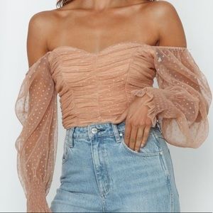Off the shoulder long sleeve top